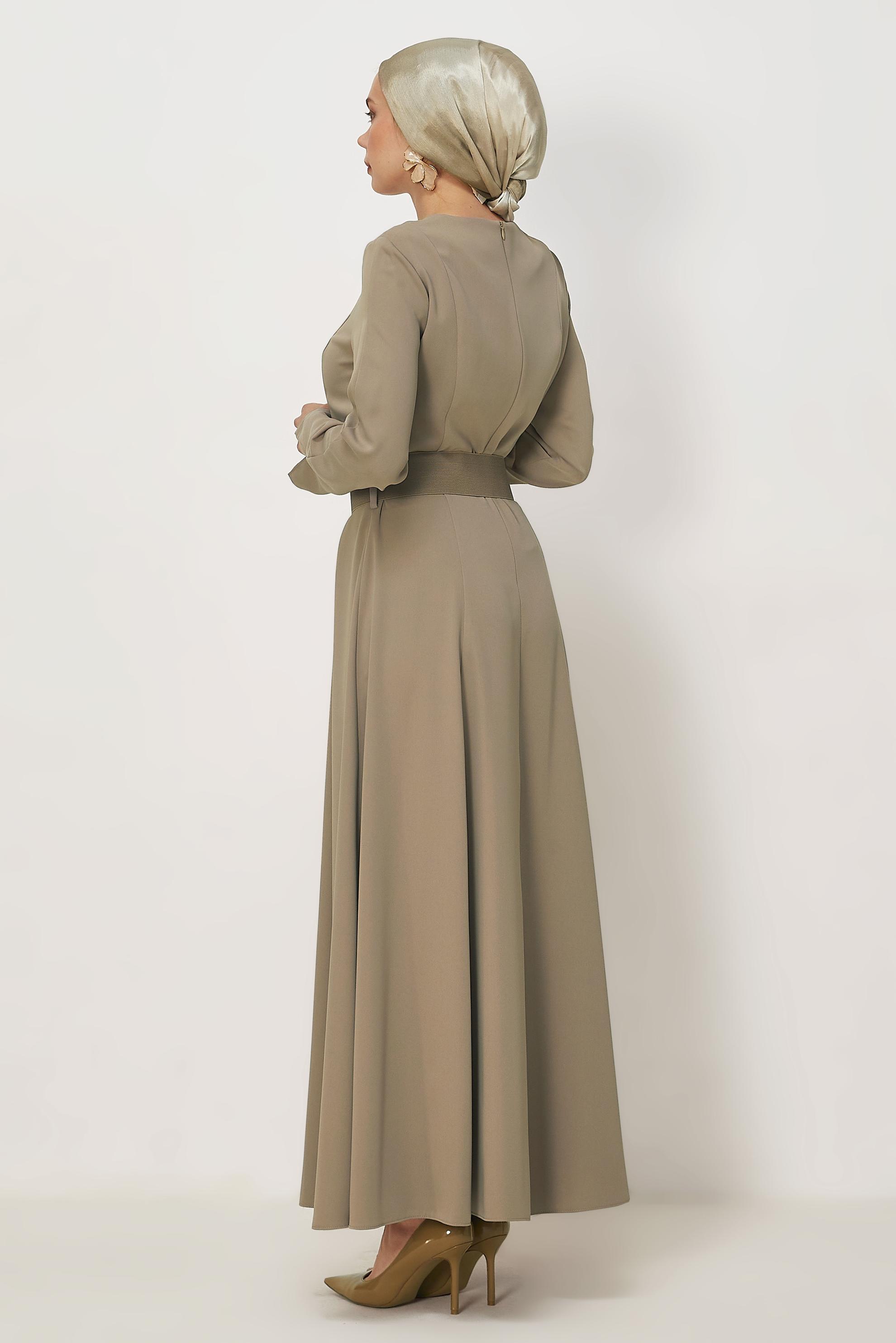 Hijab clothing MINK BELTED DRESS 46564
