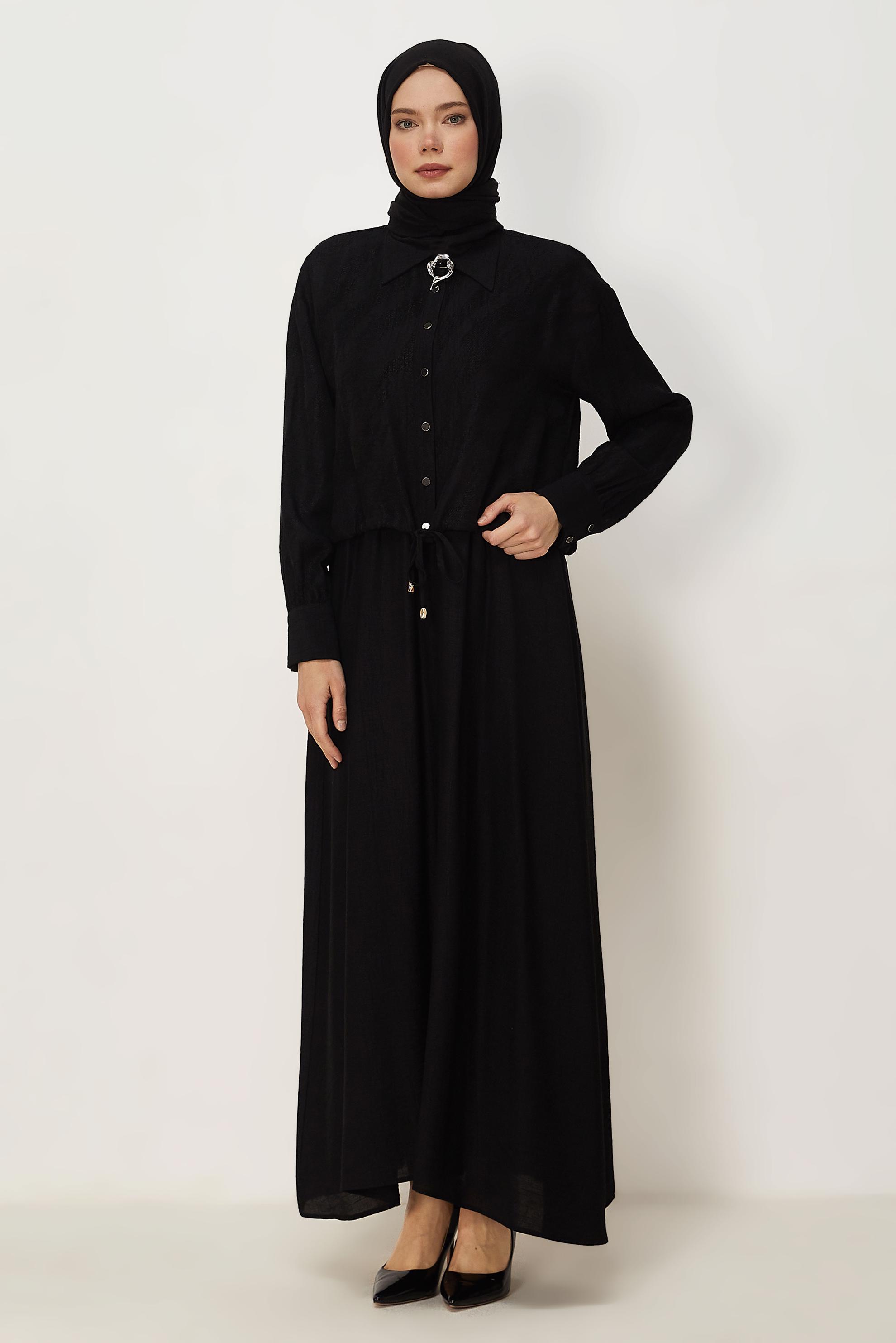 Hijab clothing BLACK SHIRT COLLAR DRESS SUIT 46595
