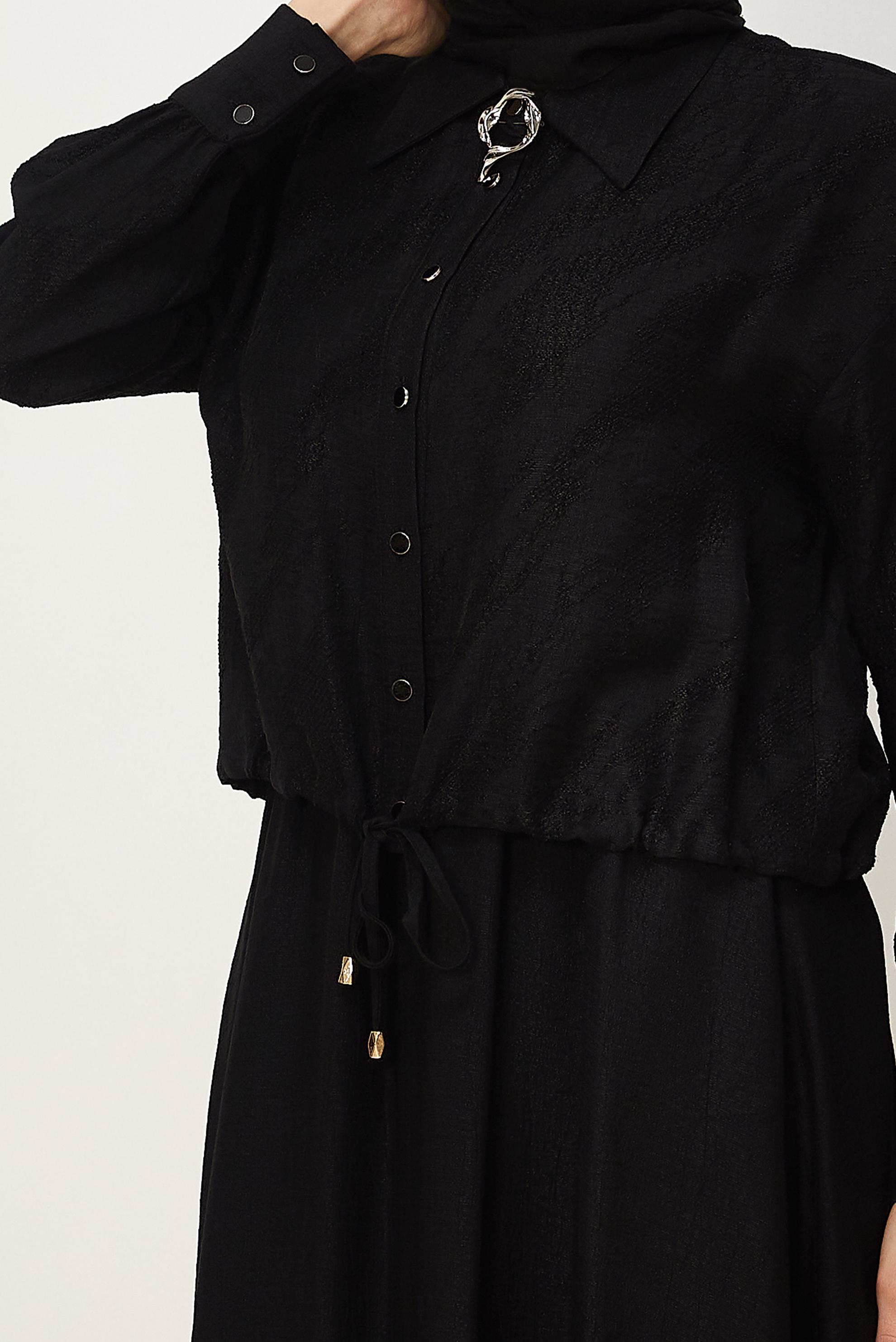 Hijab clothing BLACK SHIRT COLLAR DRESS SUIT 46595