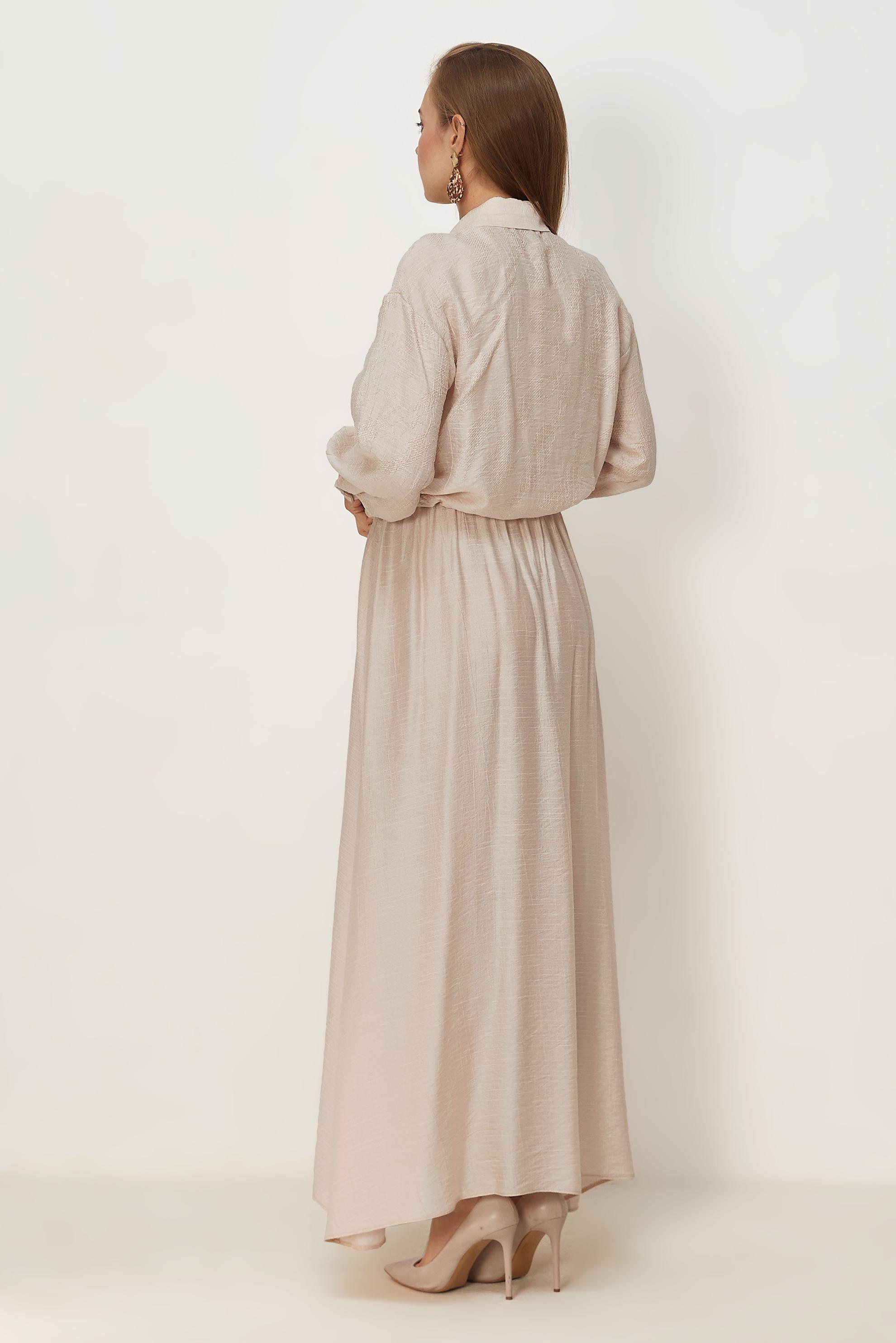 Hijab clothing BEIGE SHIRT COLLAR DRESS SUIT 46595