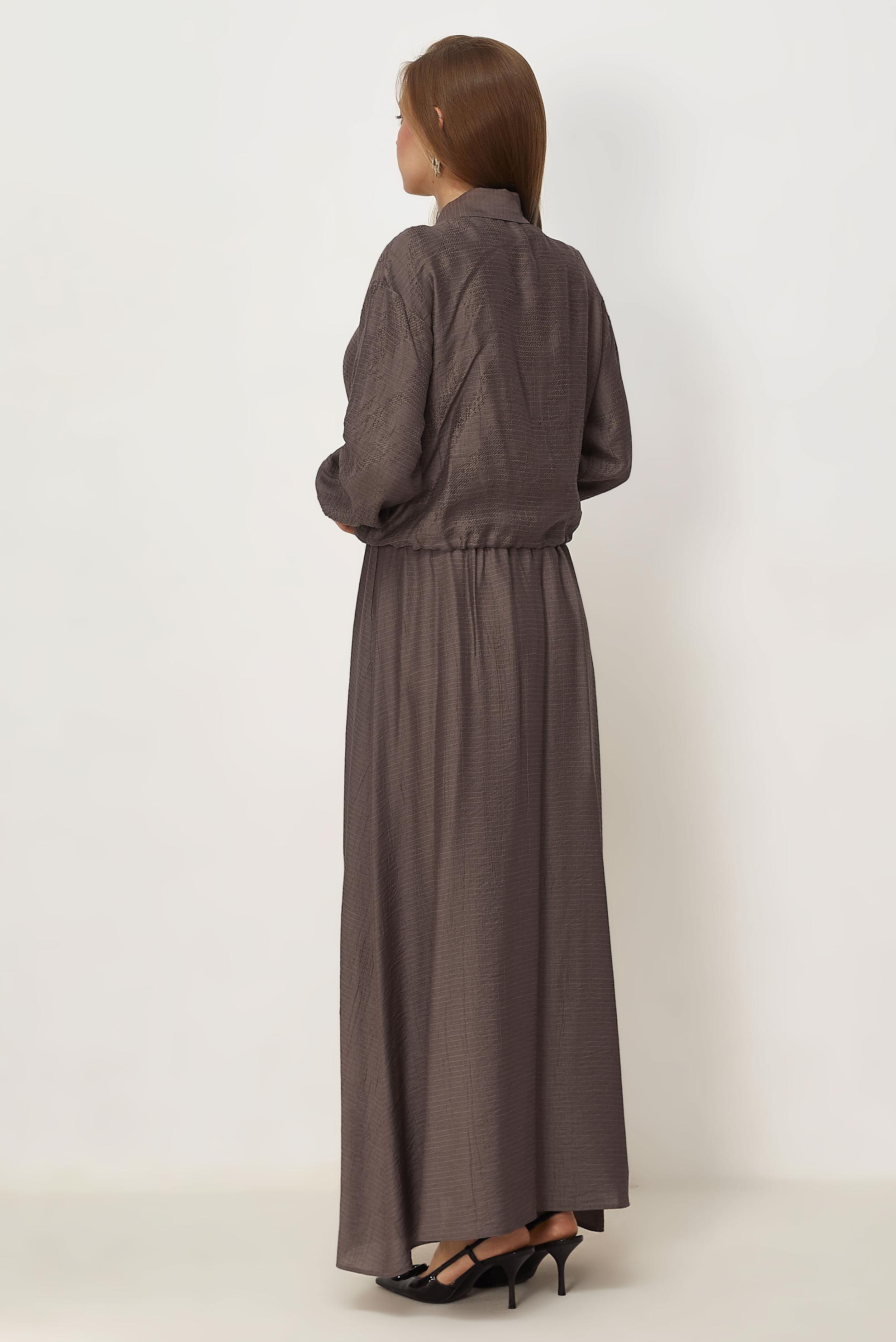 Hijab clothing BROWN SHIRT COLLAR DRESS SUIT 46595