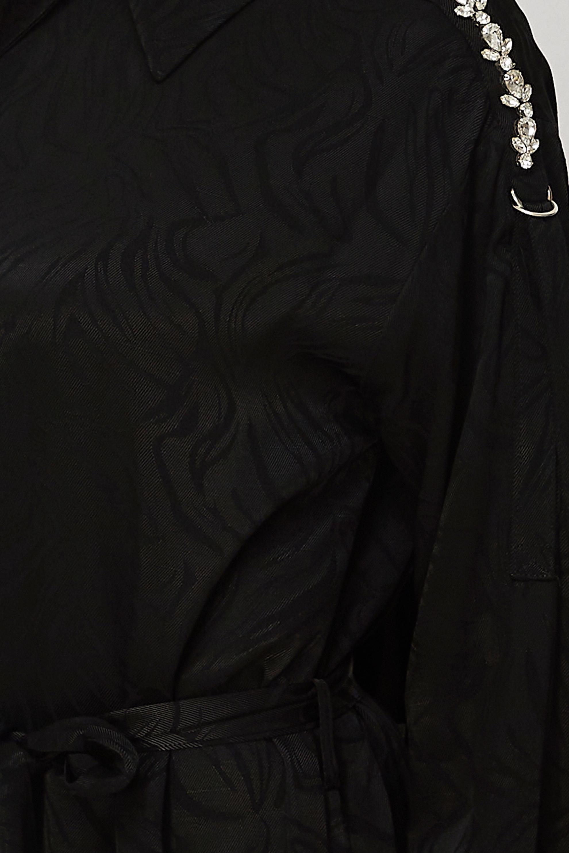 Hijab clothing BLACK BELTED SHIRT COLLAR DRESS 46621