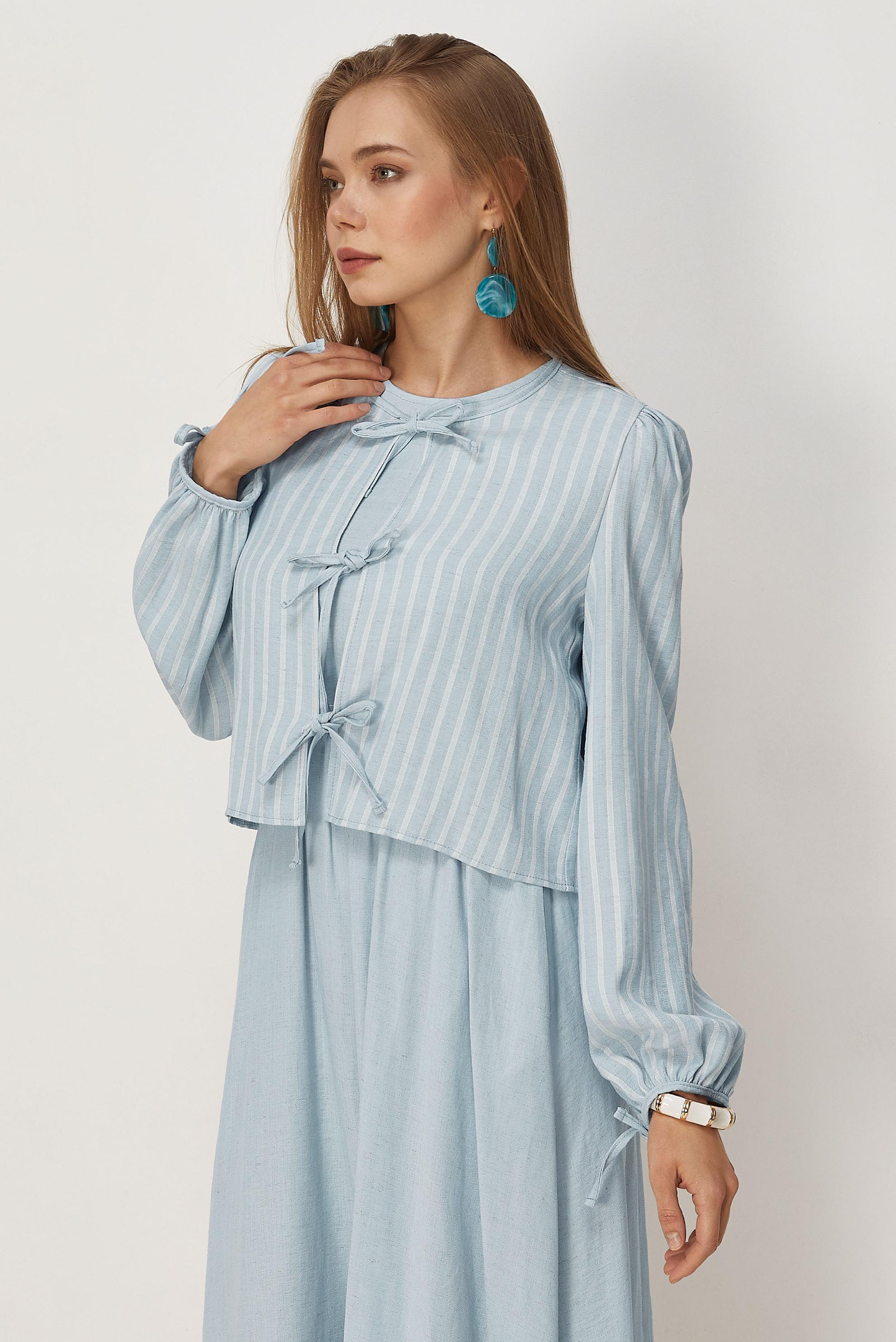 Vêtements hijab BLEU ENSEMBLE ROBE NOUÉE 46622