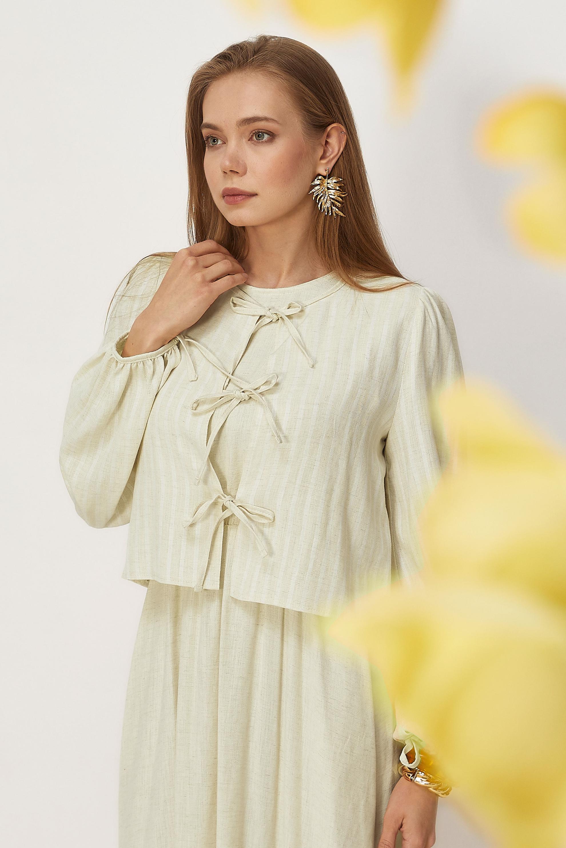 Hijab clothing BEIGE TIED DRESS SUIT 46622