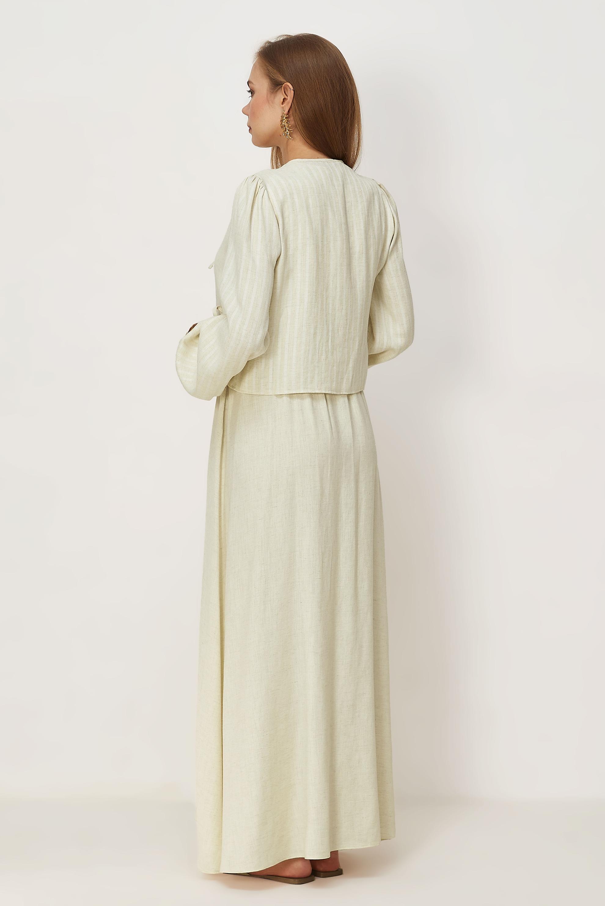 Hijab clothing BEIGE TIED DRESS SUIT 46622