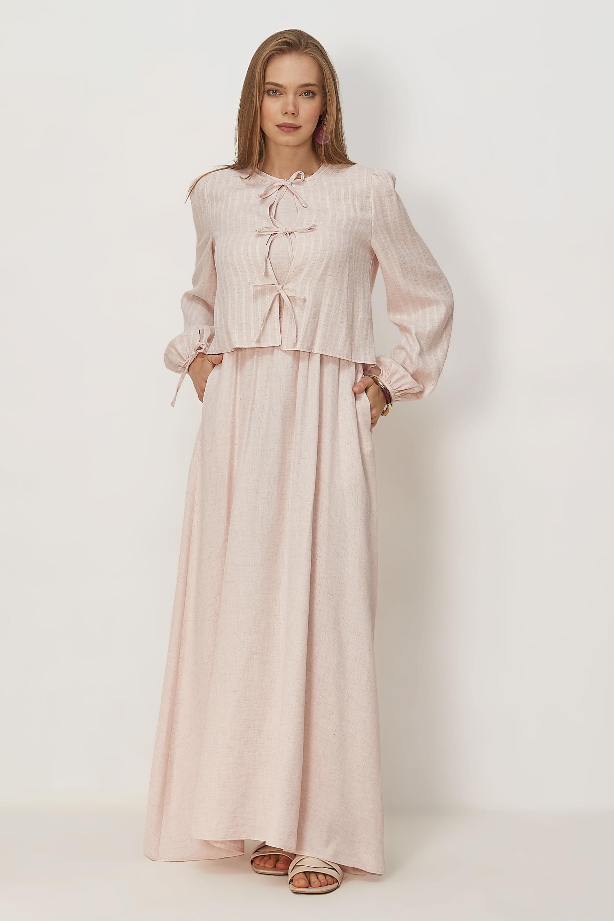Hijab clothing PINK TIED DRESS SUIT 46622