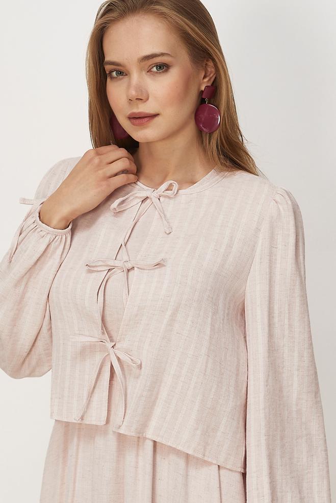 Hijab clothing PINK TIED DRESS SUIT 46622 - ALVİNA