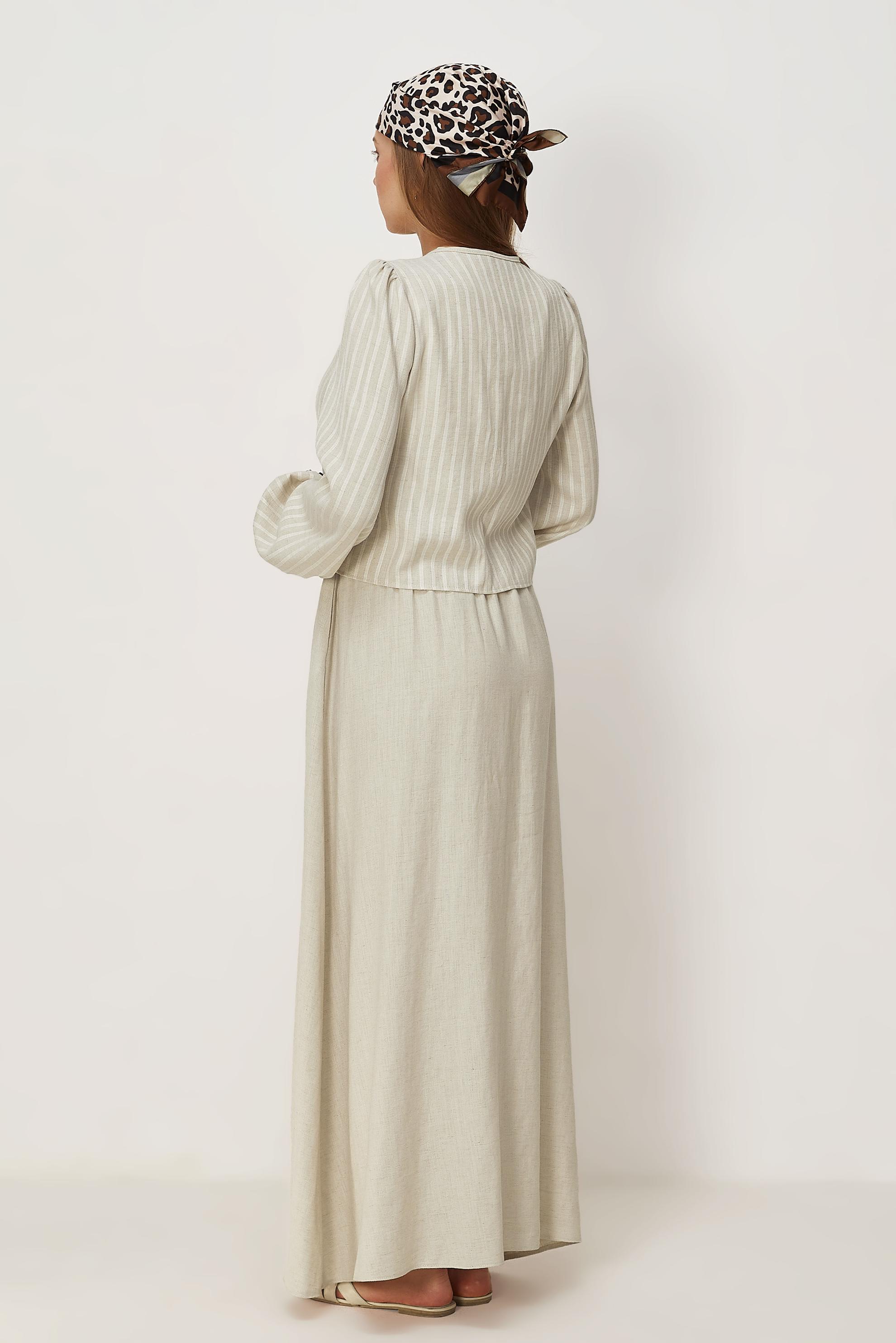 Vêtements hijab BEIGE ENSEMBLE ROBE NOUÉE 46622