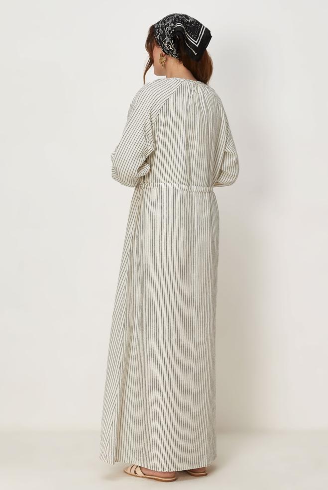 Tesettür giyim SİYAH 46666 MUSLIN 2344 ELBİSE 38-42 TEK40 - ALVİNA