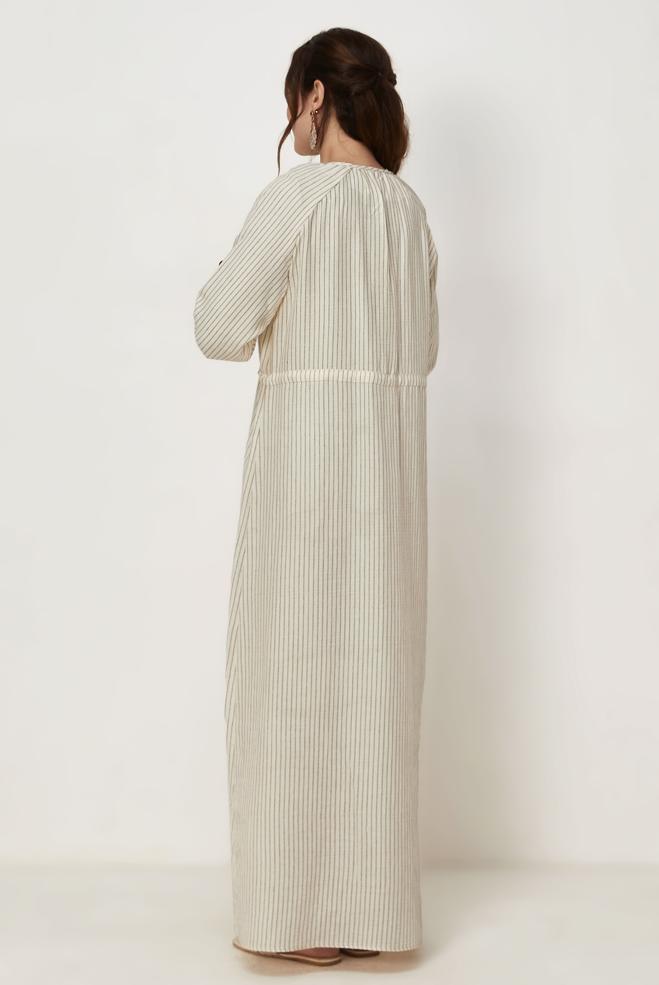Tesettür giyim KAHVE 46666 MUSLIN 2344 ELBİSE 38-42 TEK40 - ALVİNA
