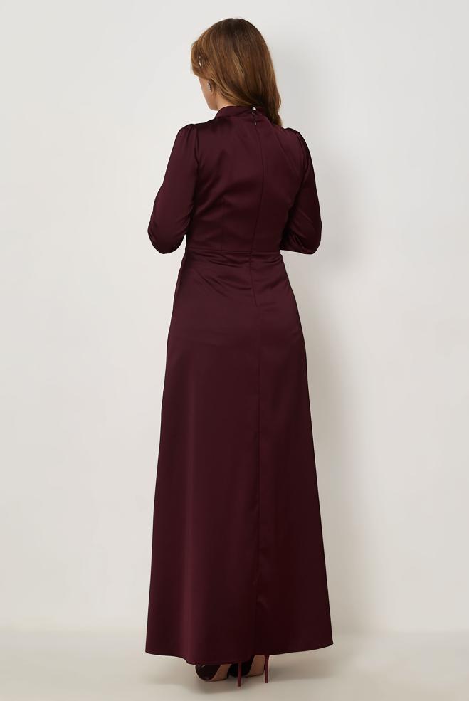 Tesettür giyim MÜRDÜM 46803 MELIN SATEN ELBİSE 38-46 TEK42 - ALVİNA