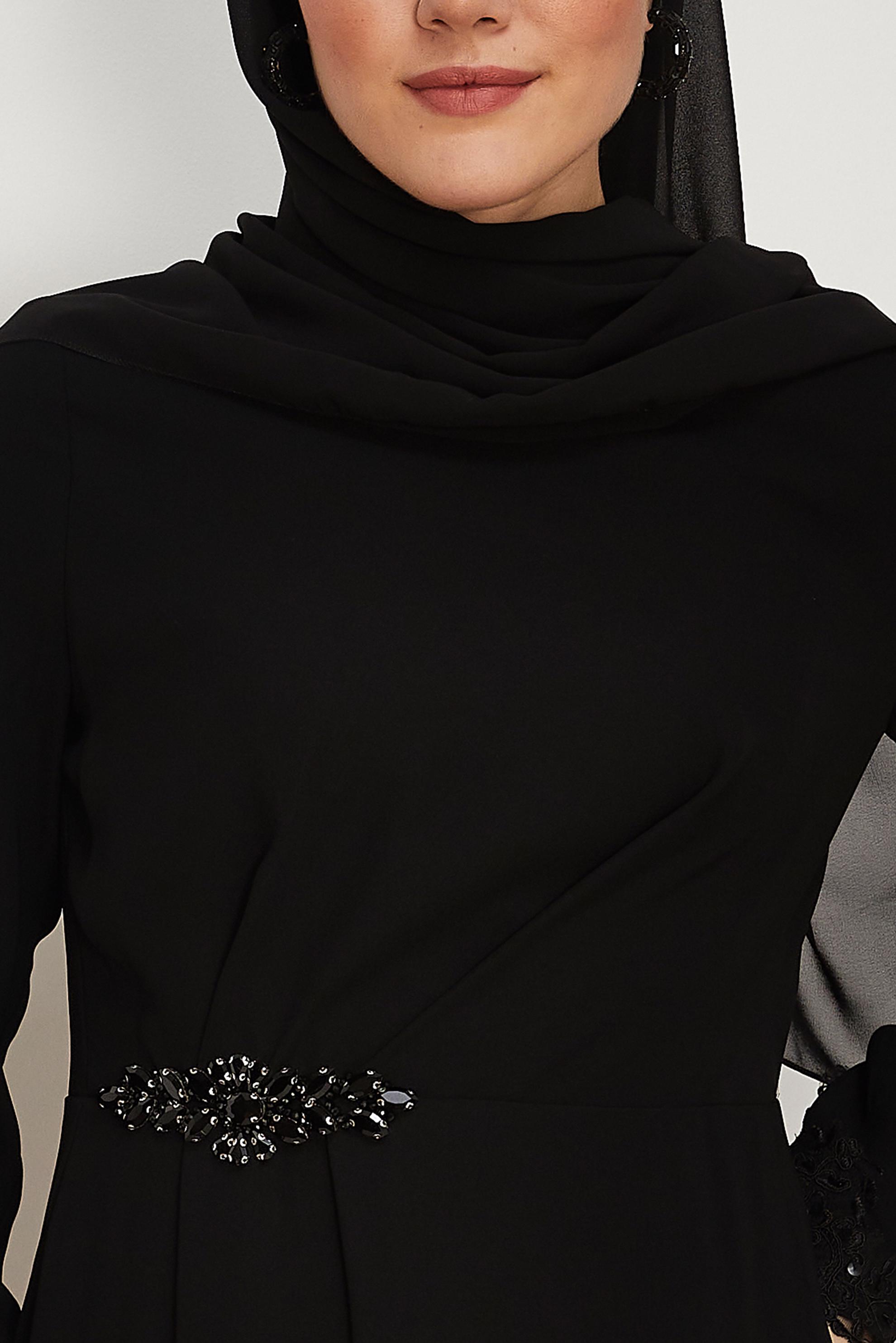 Tesettür giyim SİYAH 46879 NEW SUZANNA ELBİSE 40-46 TEK 38