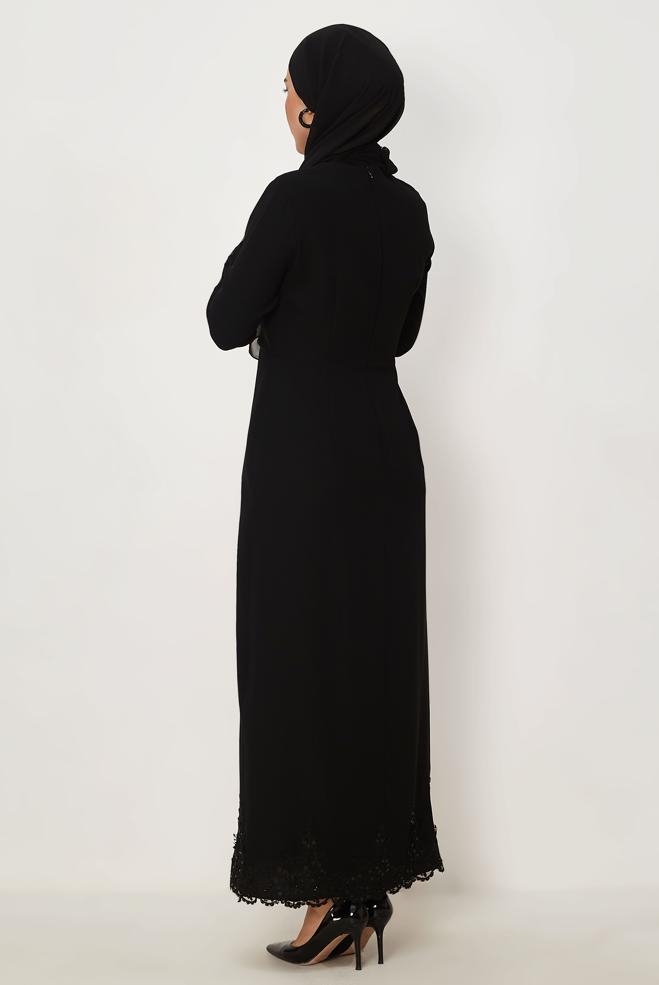Tesettür giyim SİYAH 46879 NEW SUZANNA ELBİSE 40-46 TEK 38 - ALVİNA