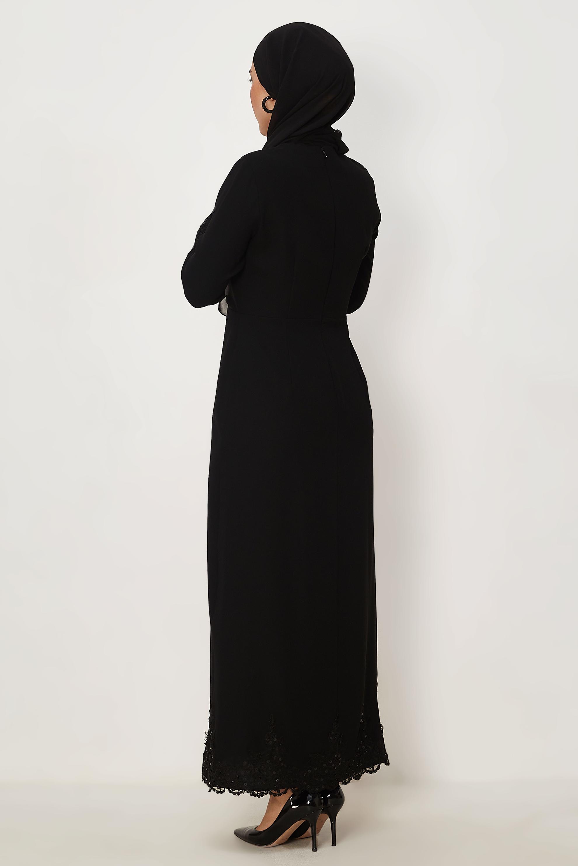 Tesettür giyim SİYAH 46879 NEW SUZANNA ELBİSE 40-46 TEK 38