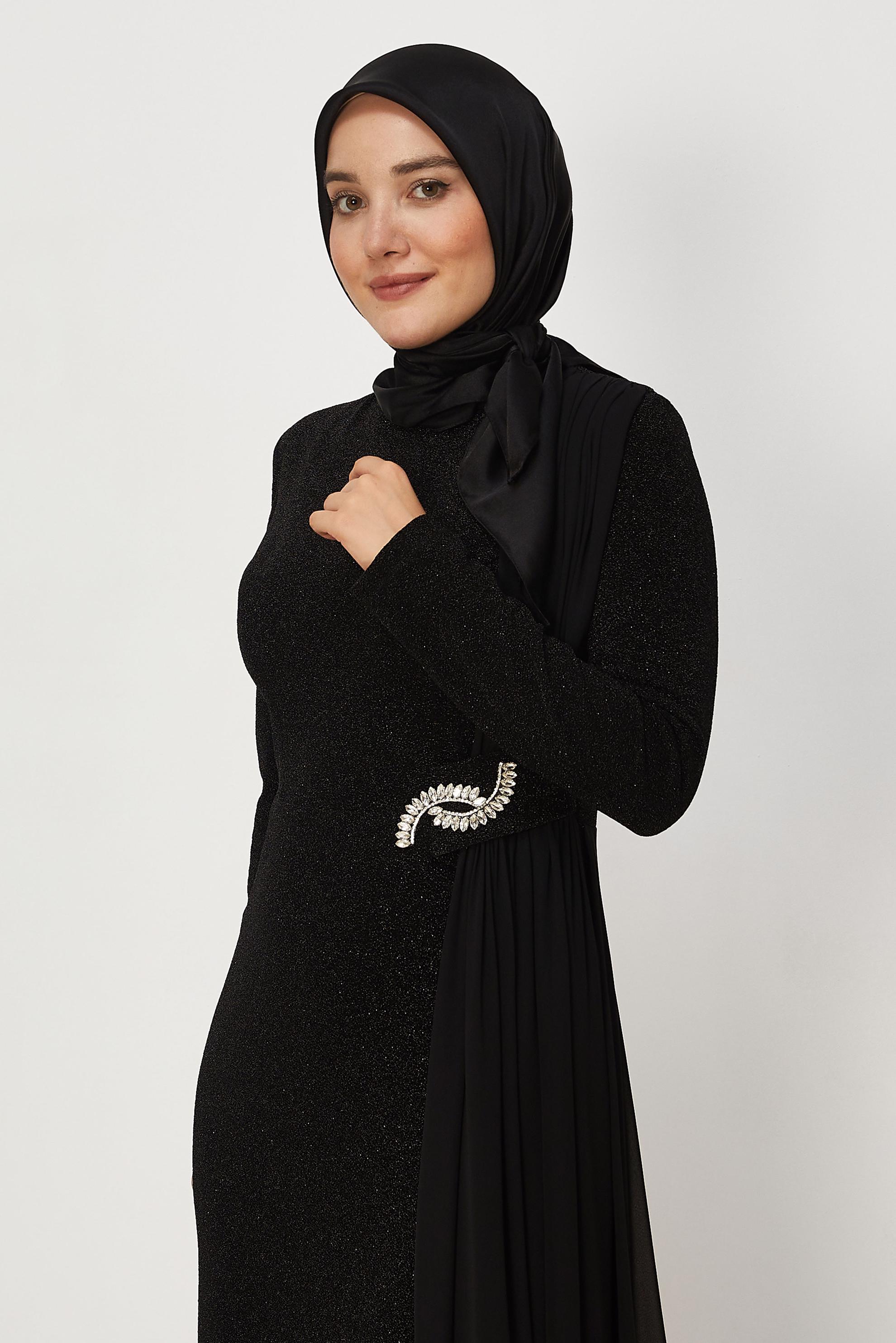 Hijab clothing BLACK ALVINA SHIMMER SCARF 8658