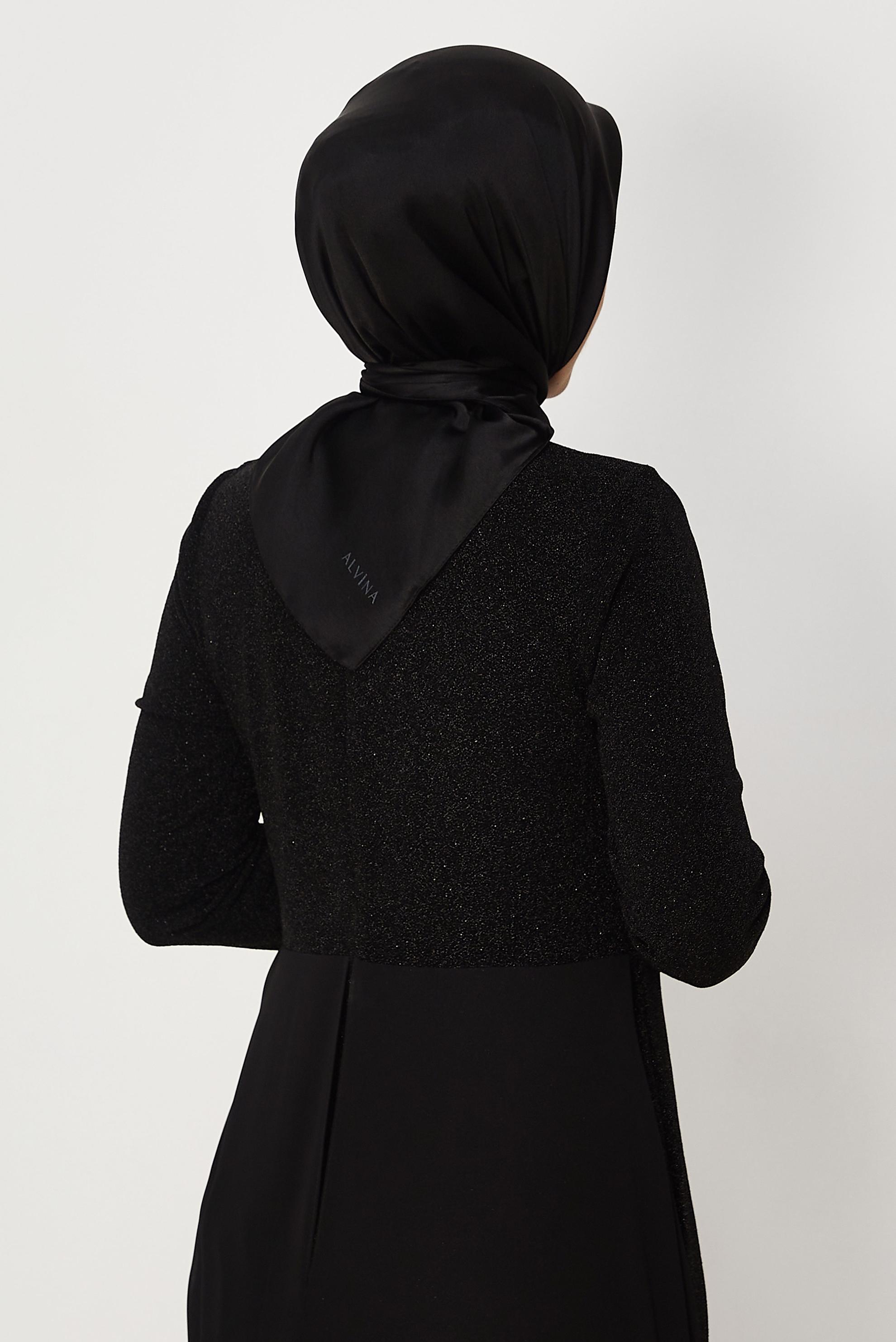 Hijab clothing BLACK ALVINA SHIMMER SCARF 8658