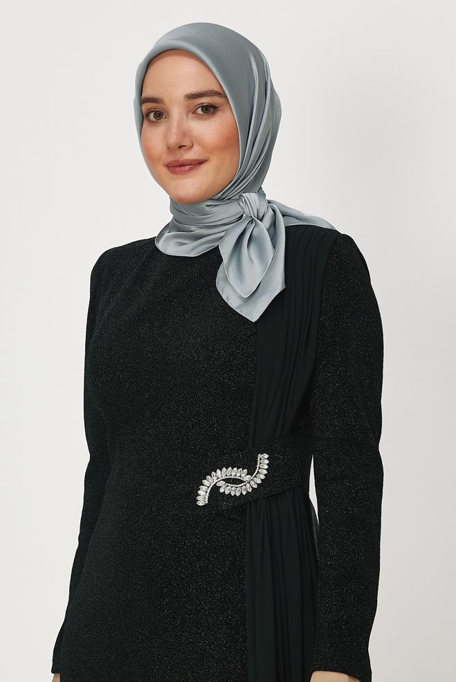 Hijab clothing GREY ALVINA SHIMMER SCARF 8658 - ALVİNA