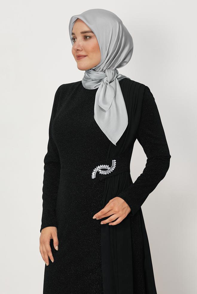 Hijab clothing SILVER ALVINA SHIMMER SCARF 8658 - ALVİNA