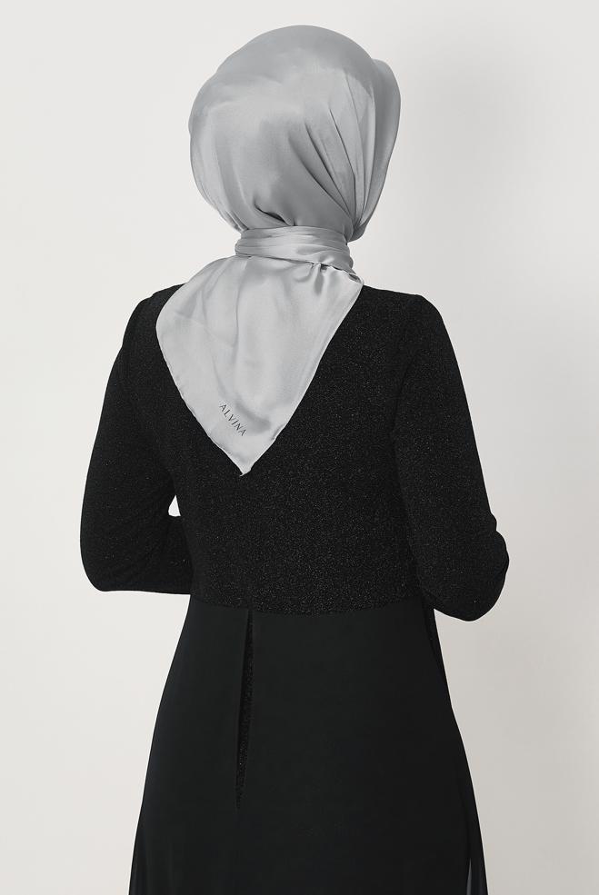 Hijab clothing SILVER ALVINA SHIMMER SCARF 8658 - ALVİNA