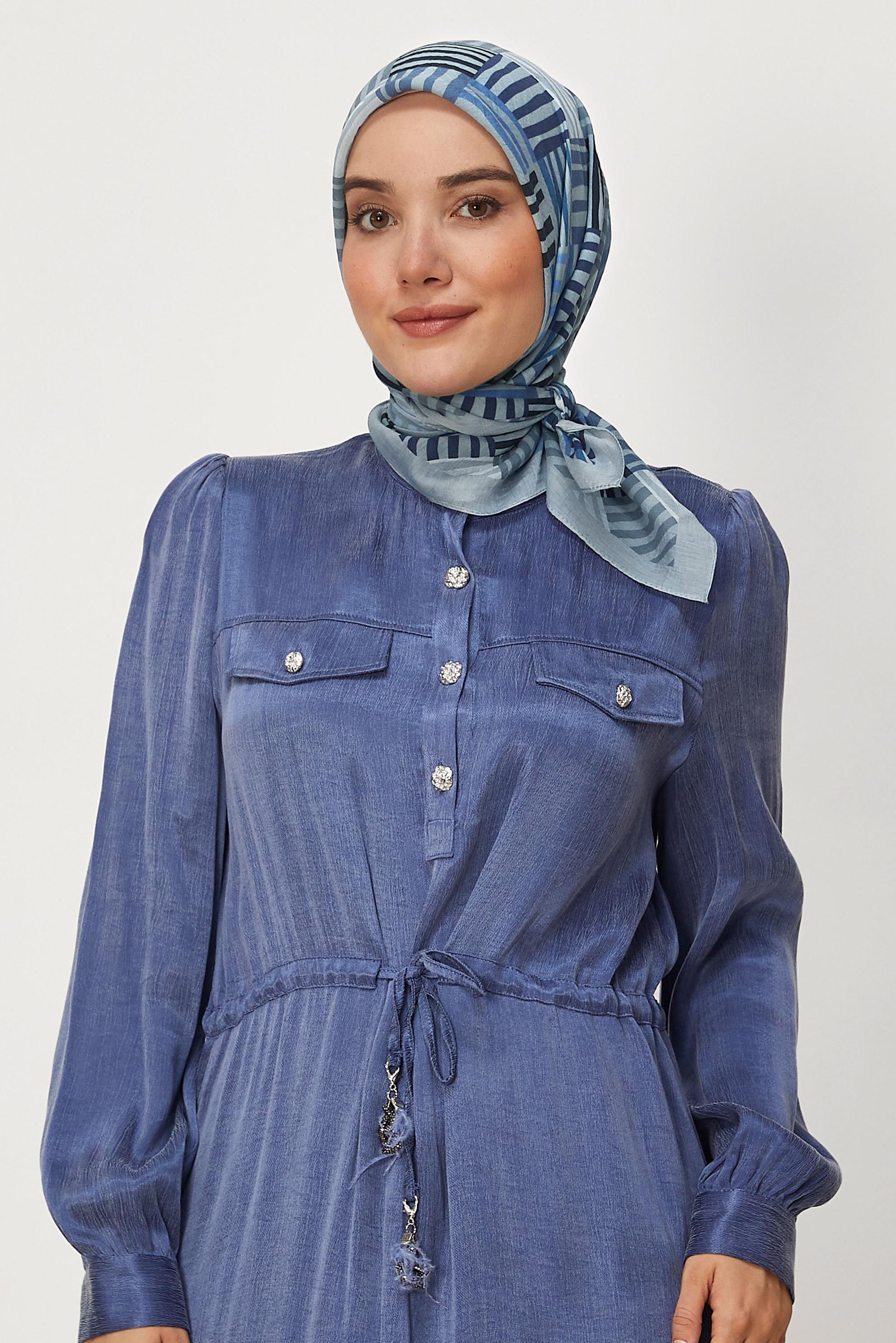 Hijab clothing BLUE ALVINA PATTERNED ALLURE SCARF 8663