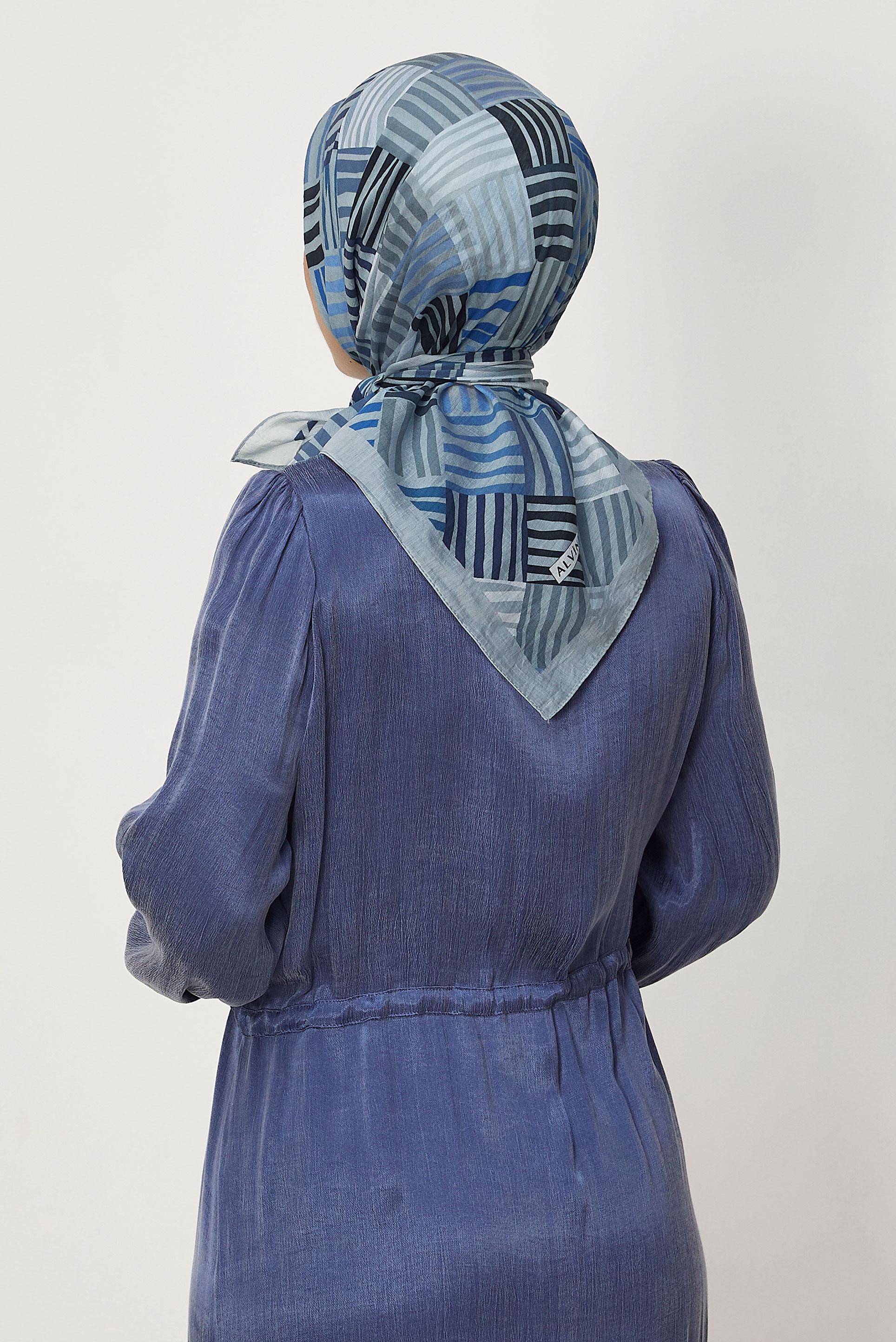 Hijab clothing BLUE ALVINA PATTERNED ALLURE SCARF 8663