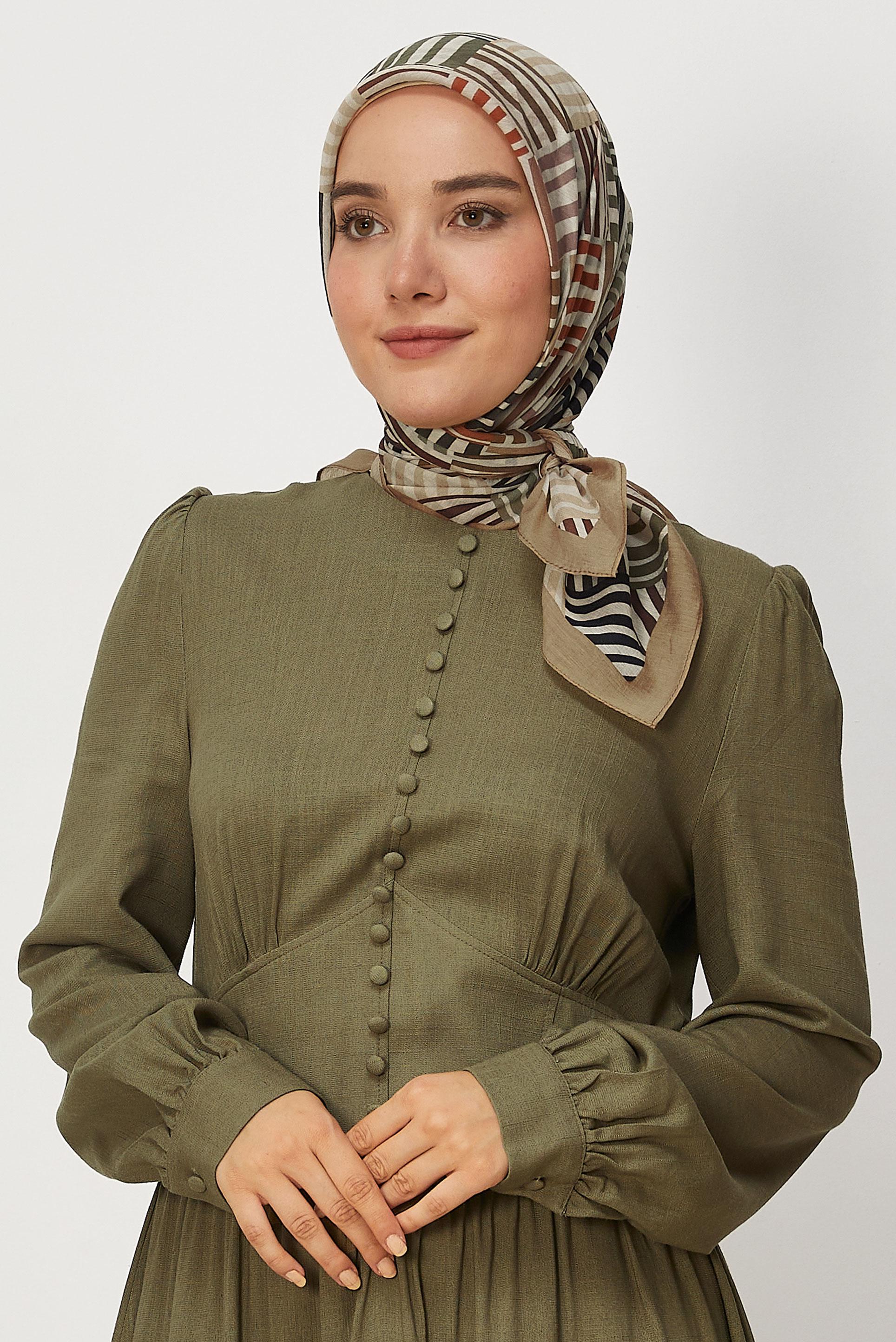 Hijab clothing BROWN ALVINA PATTERNED ALLURE SCARF 8663