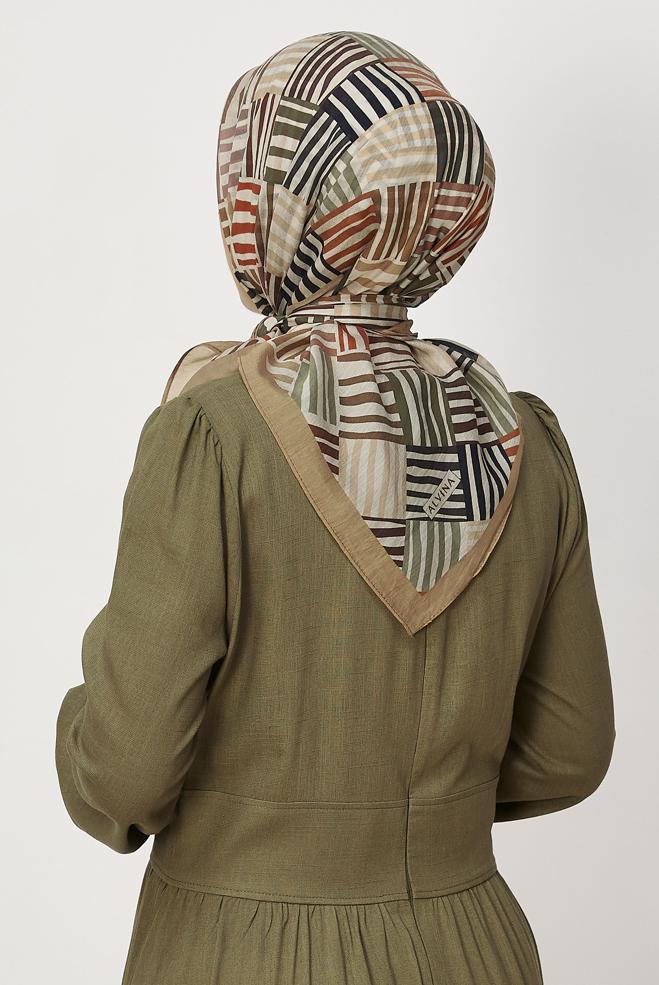 Hijab clothing BROWN ALVINA PATTERNED ALLURE SCARF 8663 - ALVİNA