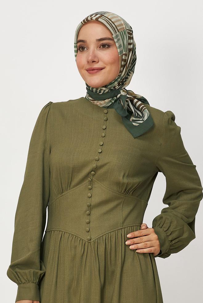 Hijab clothing KHAKI ALVINA PATTERNED ALLURE SCARF 8663 - ALVİNA