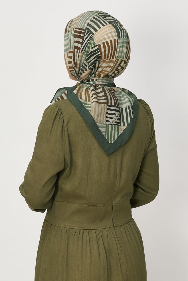 Hijab clothing KHAKI ALVINA PATTERNED ALLURE SCARF 8663 - ALVİNA