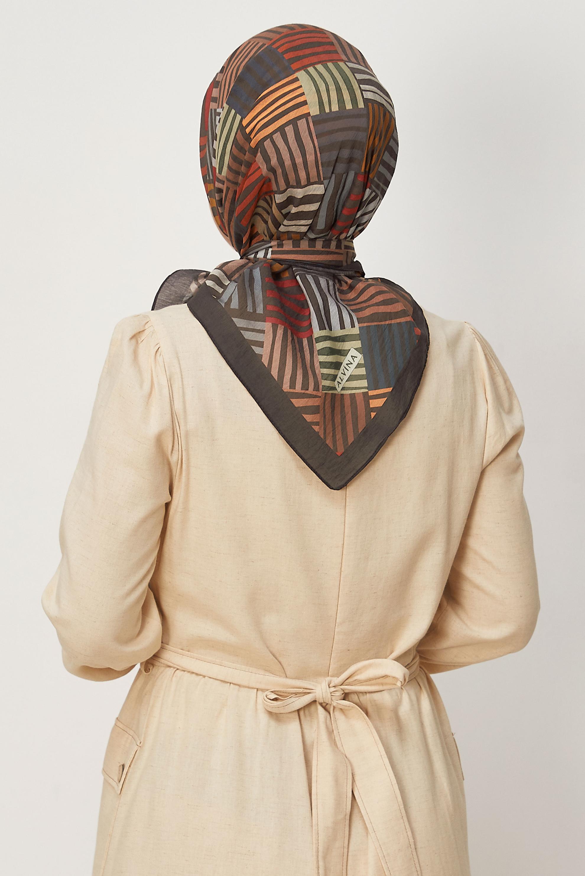 Hijab clothing BROWN ALVINA PATTERNED ALLURE SCARF 8663