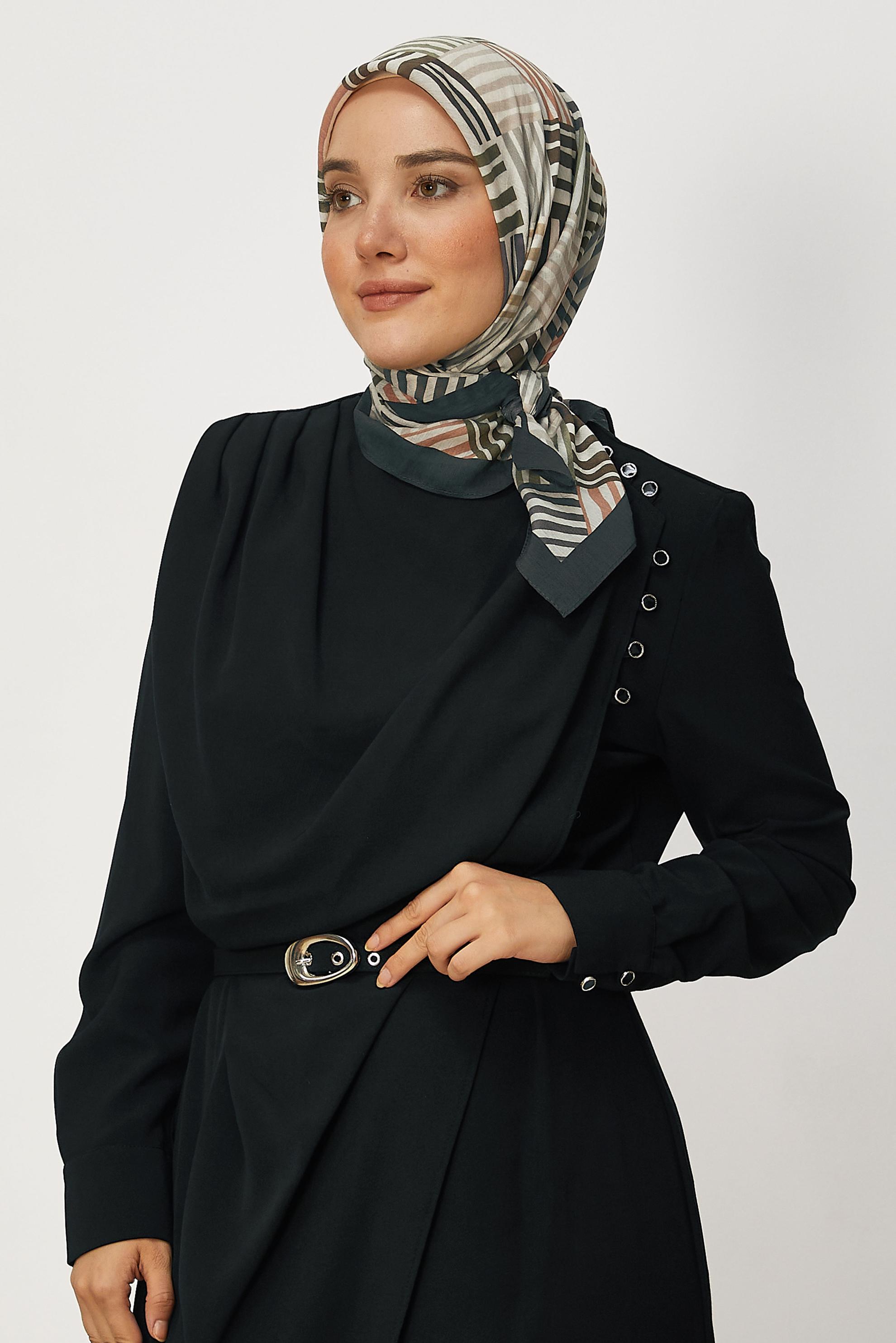 Hijab clothing KHAKI ALVINA PATTERNED ALLURE SCARF 8663
