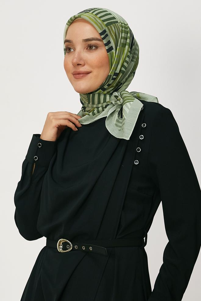Hijab clothing BROWN ALVINA PATTERNED ALLURE SCARF 8663 - ALVİNA