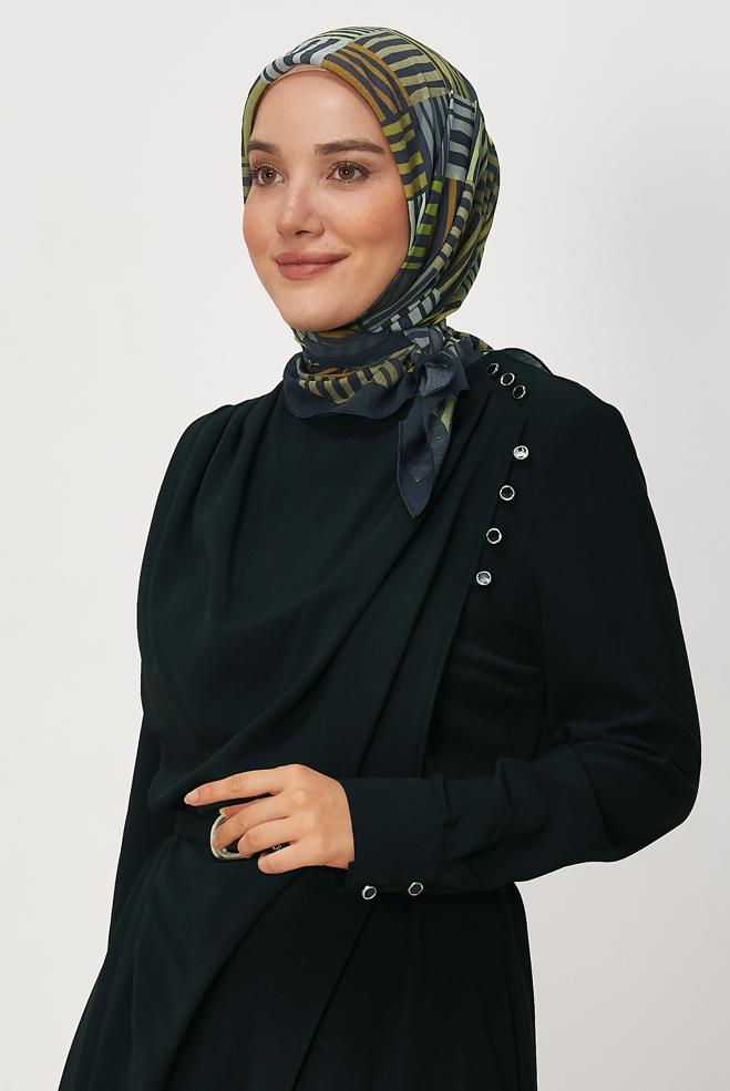 Hijab clothing BROWN ALVINA PATTERNED ALLURE SCARF 8663 - ALVİNA