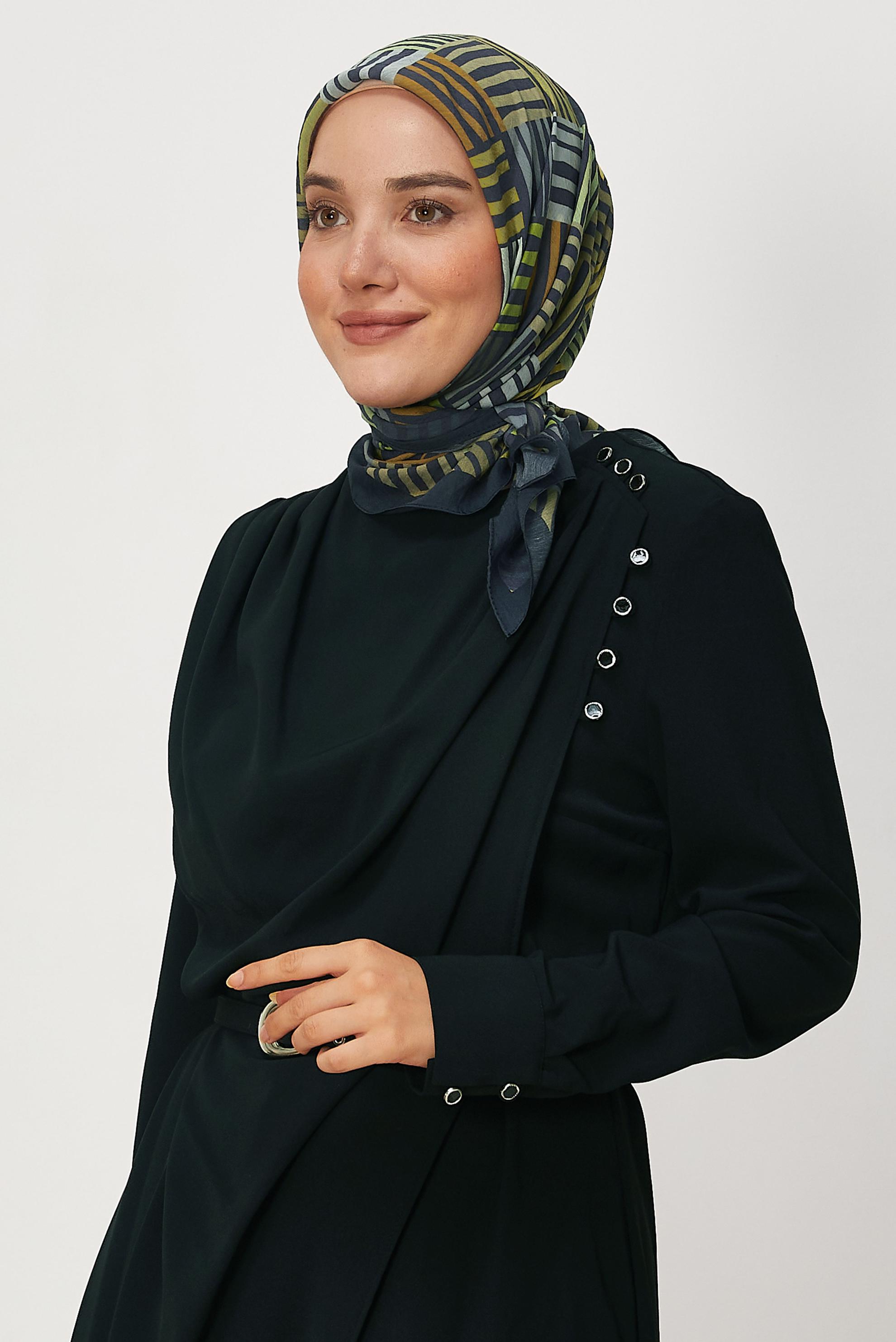 Hijab clothing BROWN ALVINA PATTERNED ALLURE SCARF 8663