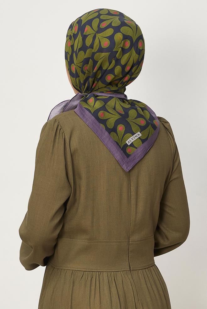 Vêtements hijab POURPRE ÉCHARPE ALVINA À MOTIFS 8664 - ALVİNA