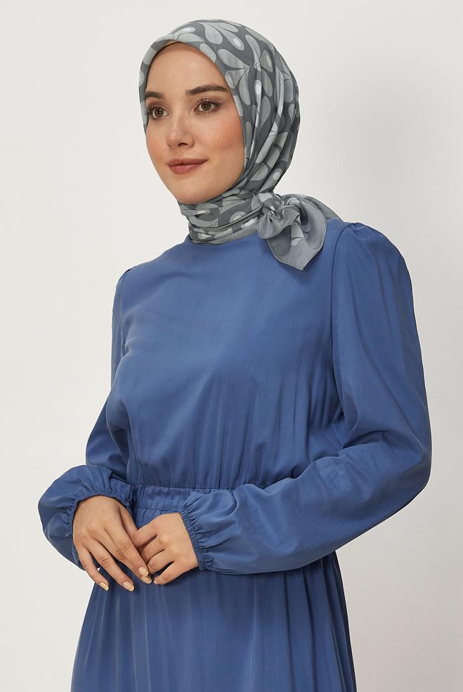 Vêtements hijab GRIS ÉCHARPE ALVINA À MOTIFS 8664 - ALVİNA