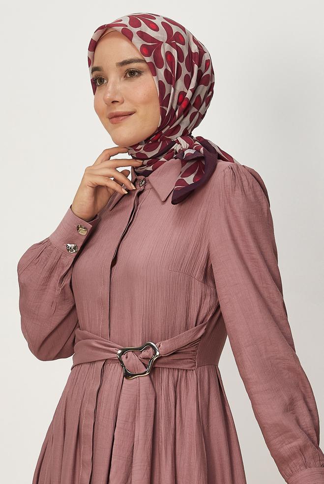 Vêtements hijab BRUN ÉCHARPE ALVINA À MOTIFS 8664 - ALVİNA