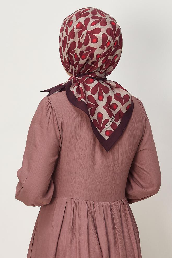 Vêtements hijab BRUN ÉCHARPE ALVINA À MOTIFS 8664 - ALVİNA