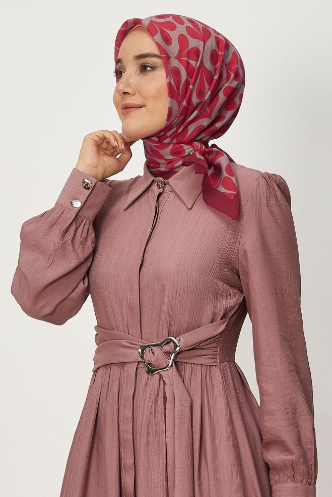 Vêtements hijab BRUN ÉCHARPE ALVINA À MOTIFS 8664 - ALVİNA