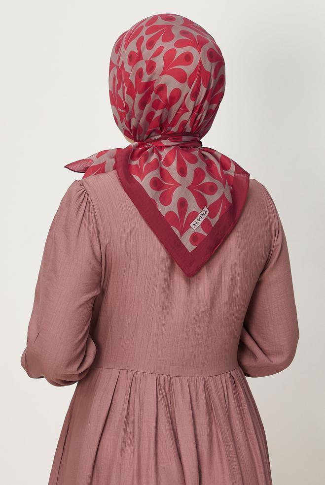 Vêtements hijab BRUN ÉCHARPE ALVINA À MOTIFS 8664 - ALVİNA