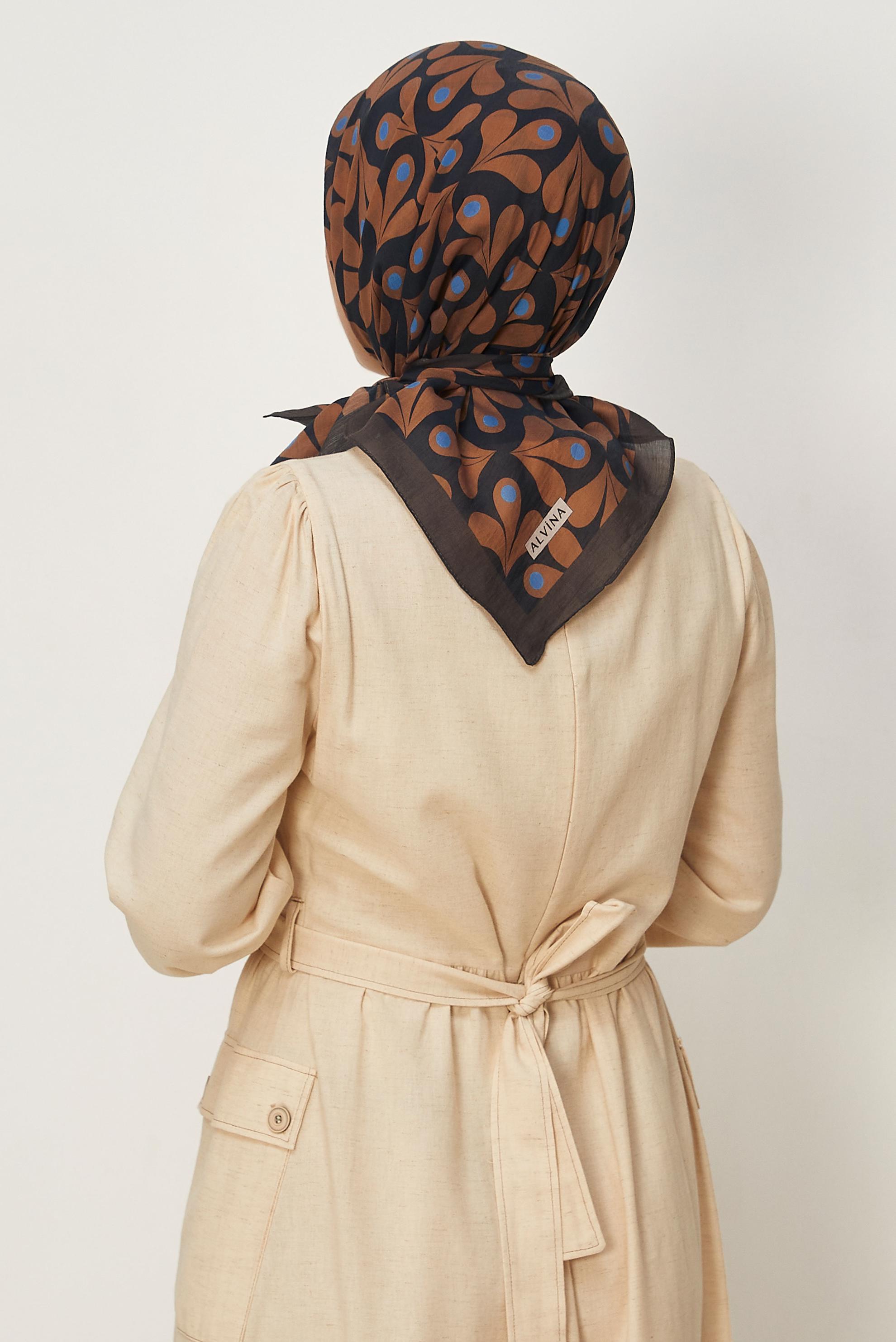 Vêtements hijab BRUN ÉCHARPE ALVINA À MOTIFS 8664