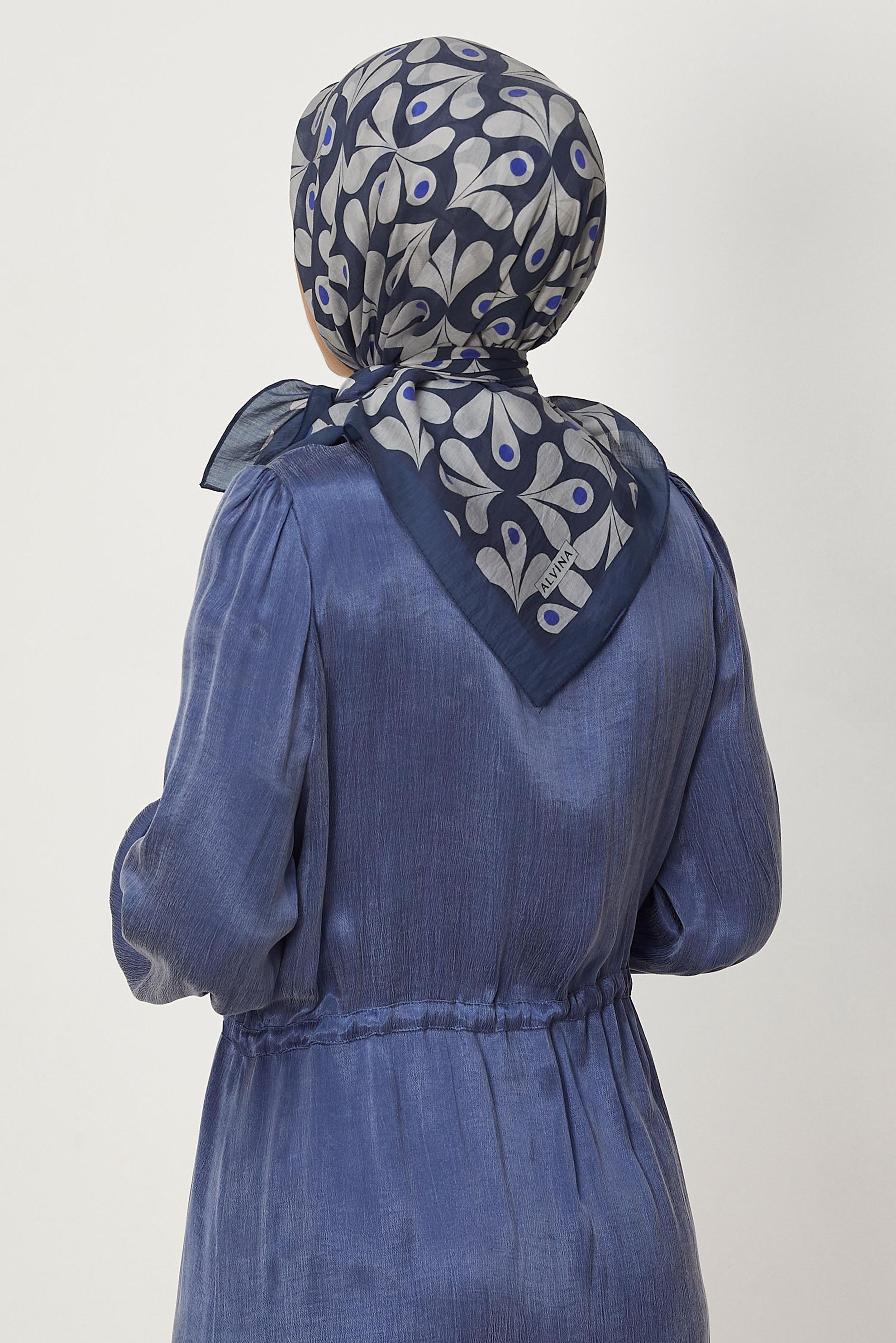 Vêtements hijab BLEU MARINE ÉCHARPE ALVINA À MOTIFS 8664