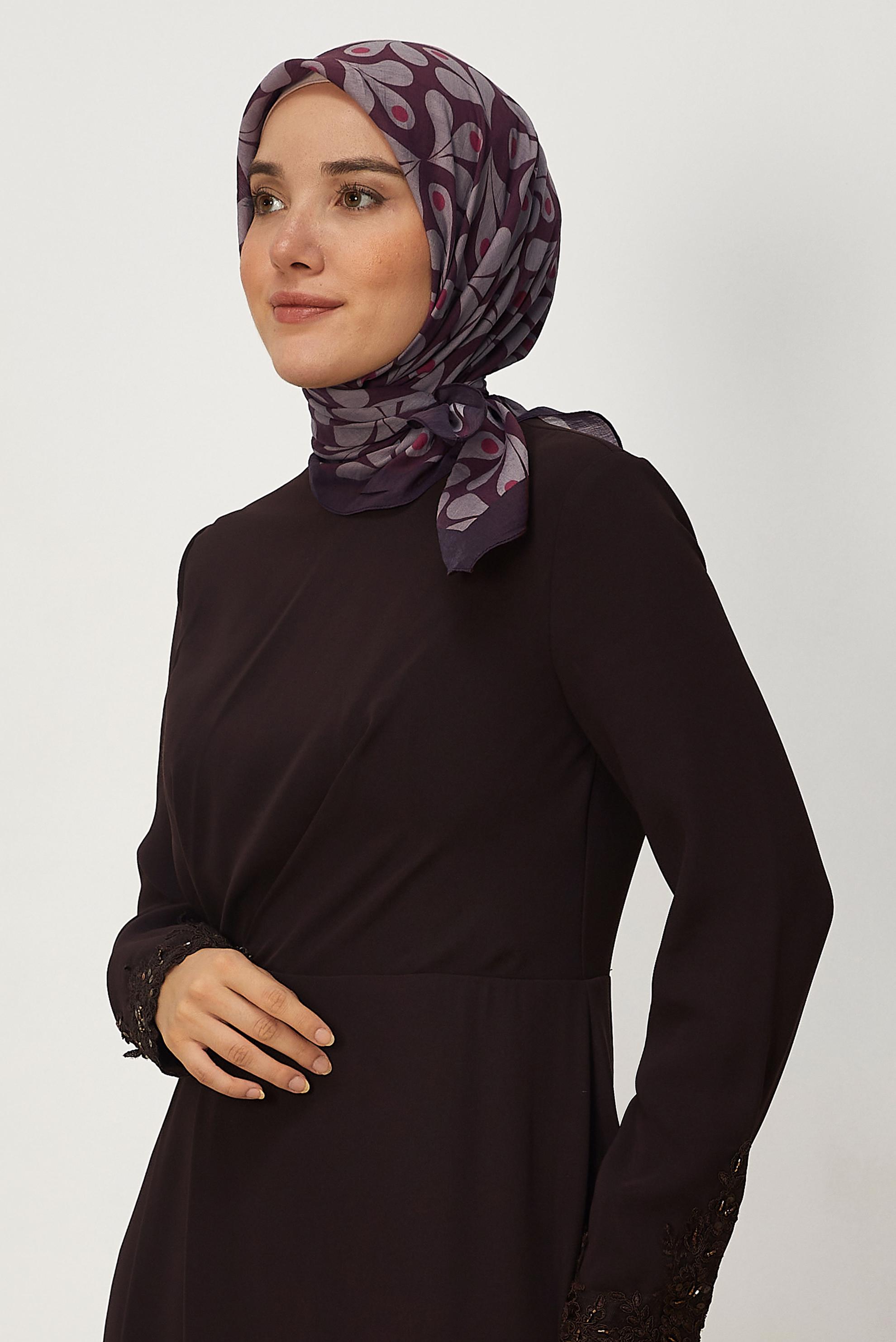 Vêtements hijab PRUNE ÉCHARPE ALVINA À MOTIFS 8664