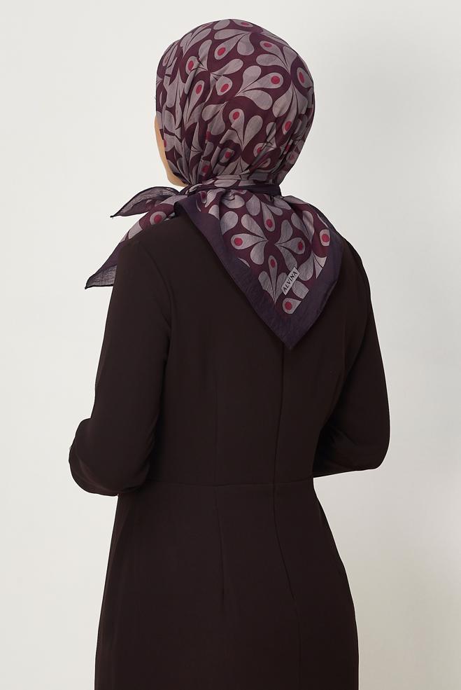 Vêtements hijab PRUNE ÉCHARPE ALVINA À MOTIFS 8664 - ALVİNA