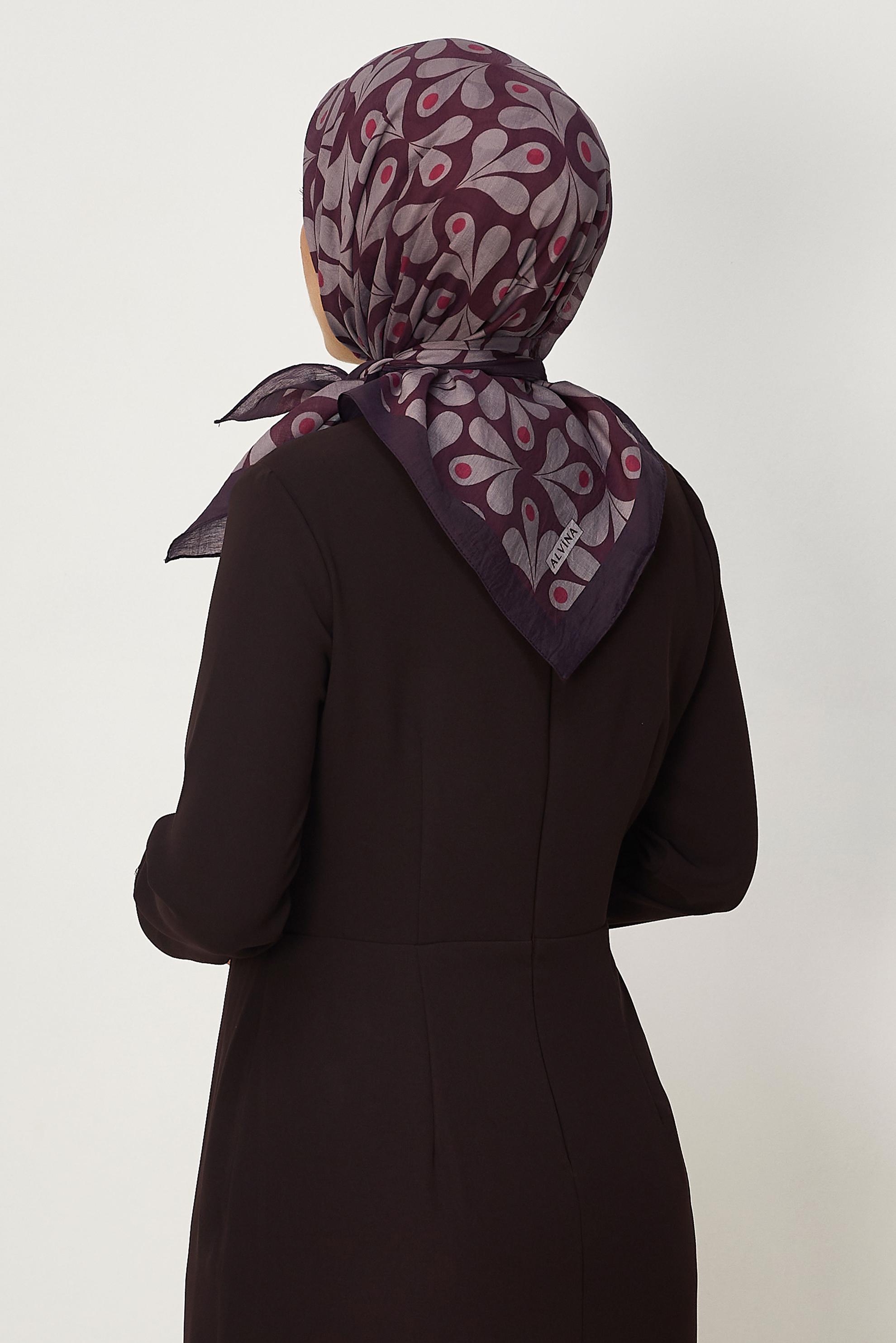 Vêtements hijab PRUNE ÉCHARPE ALVINA À MOTIFS 8664