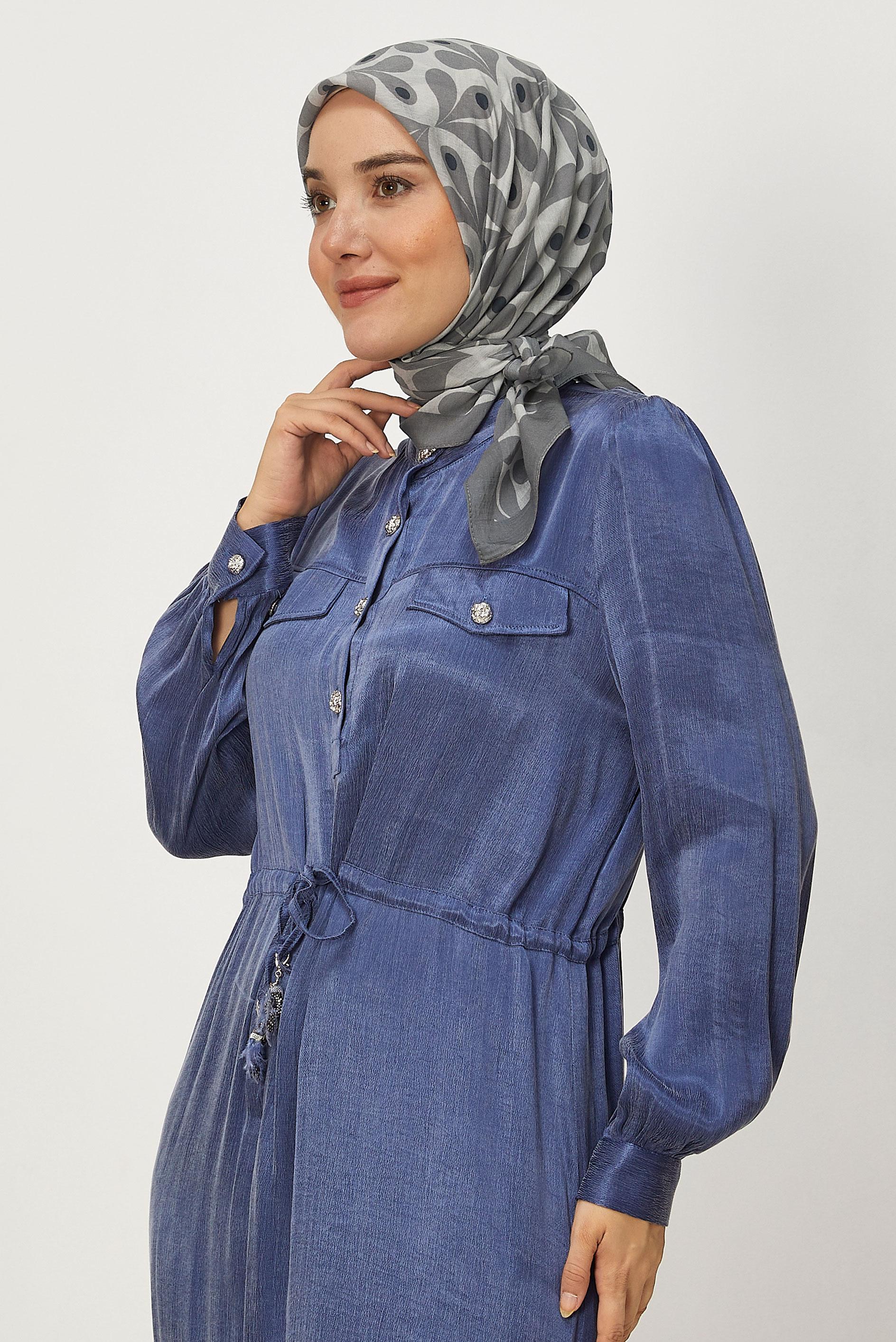 Vêtements hijab GRIS ÉCHARPE ALVINA À MOTIFS 8664