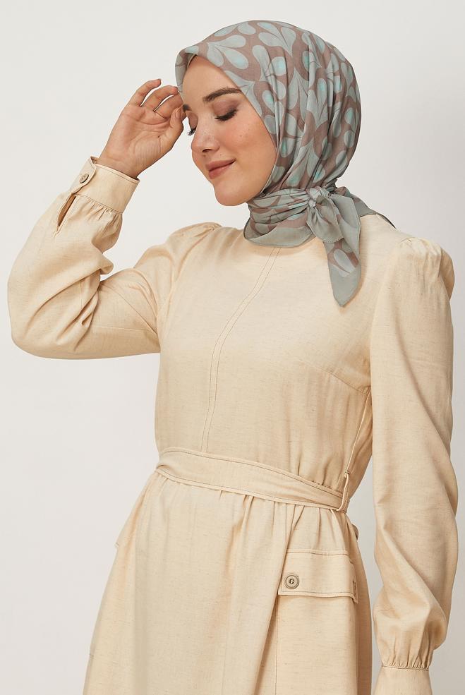 Vêtements hijab VERT ÉCHARPE ALVINA À MOTIFS 8664 - ALVİNA