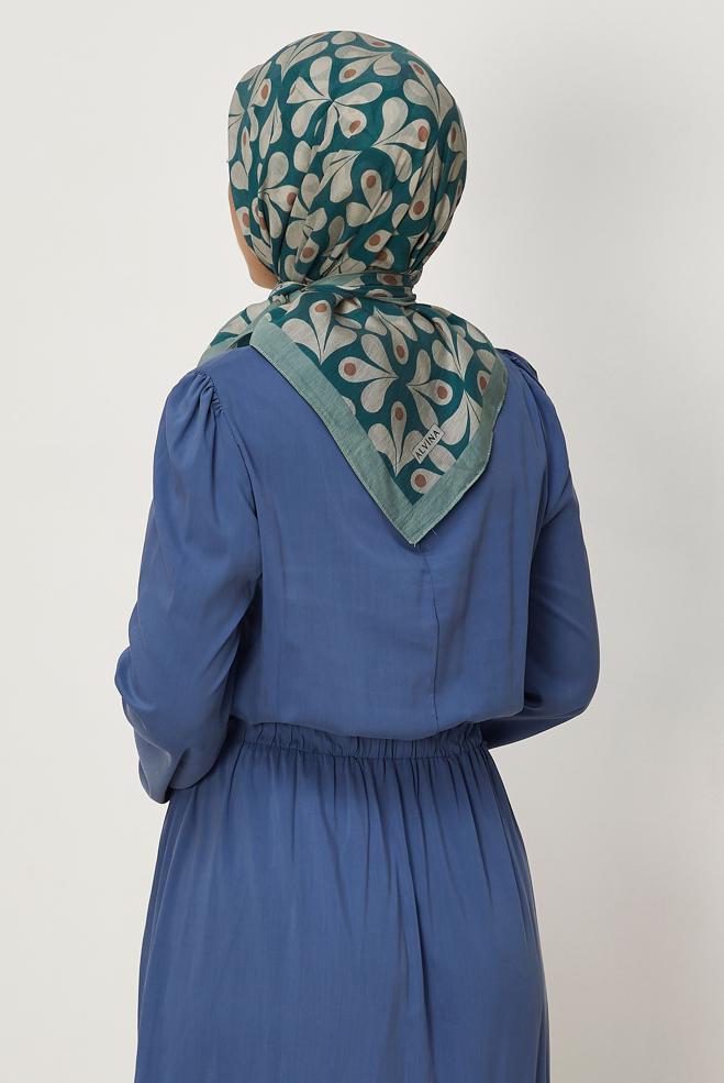 Vêtements hijab BRUN ÉCHARPE ALVINA À MOTIFS 8664 - ALVİNA