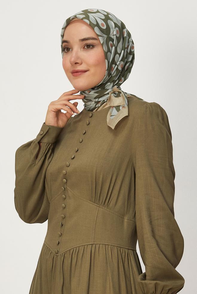 Vêtements hijab VERT ÉCHARPE ALVINA À MOTIFS 8664 - ALVİNA