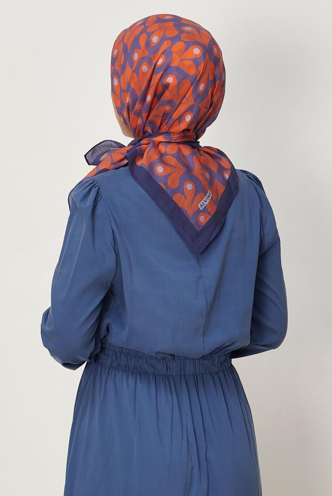 Vêtements hijab POURPRE ÉCHARPE ALVINA À MOTIFS 8664 - ALVİNA